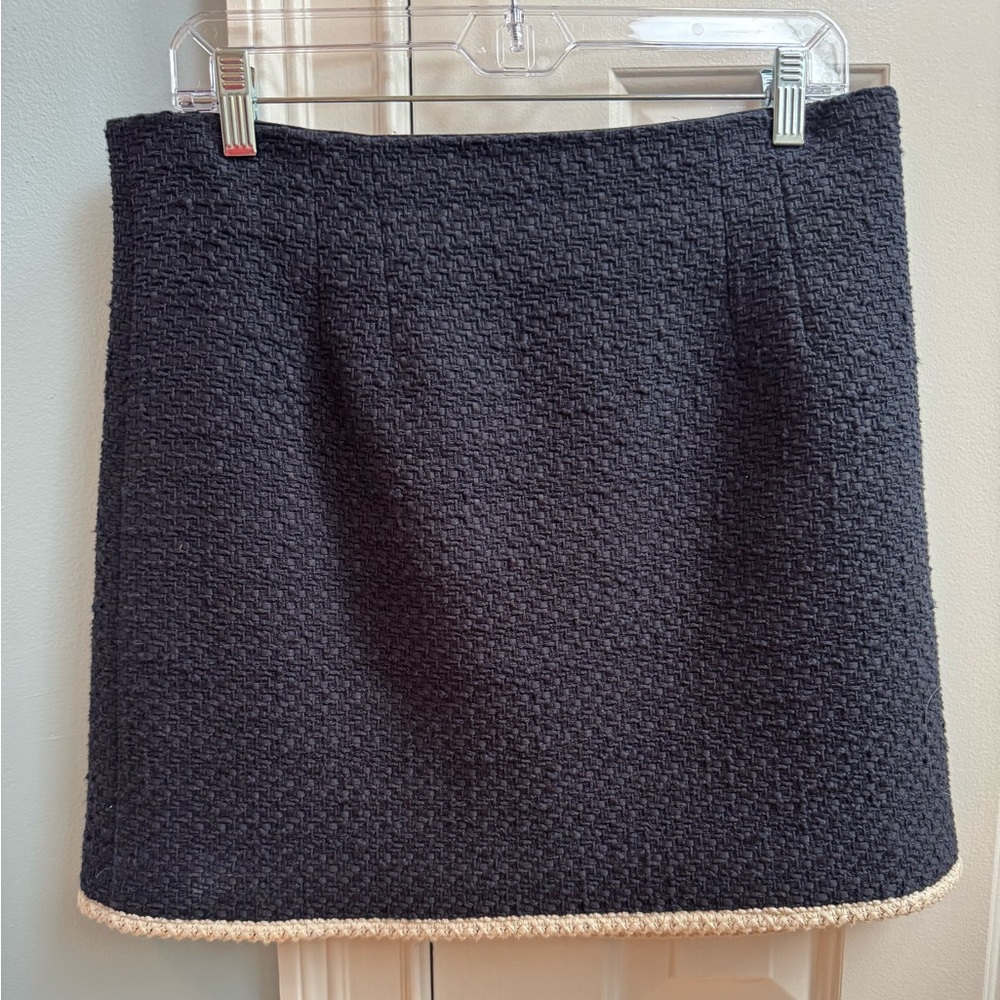 Veronica Beard Navy Tweed Mini Skirt